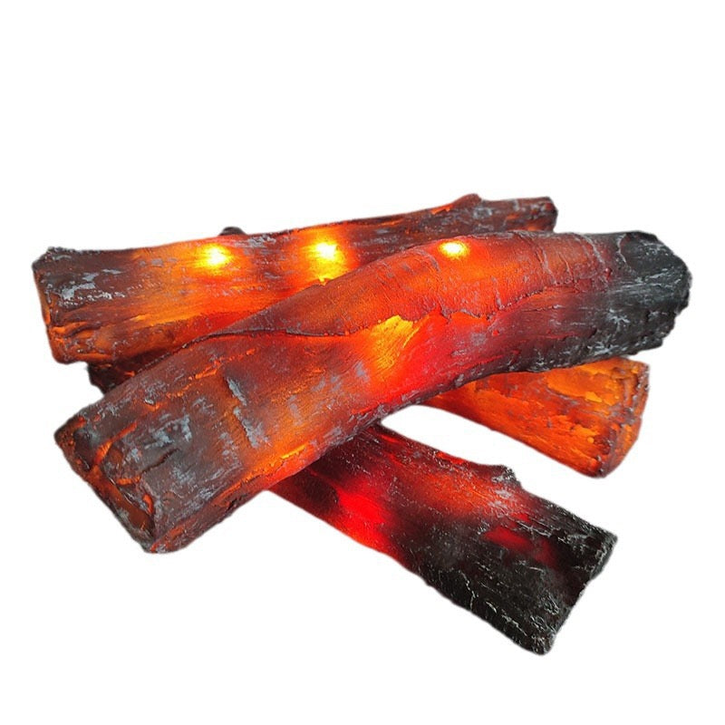 🔥 Realistic Resin Fireplace Logs - Cozy Plug-in Decor Set