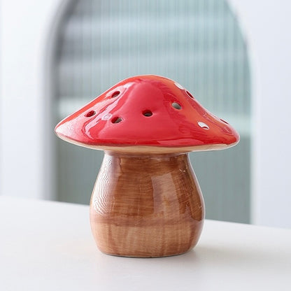 Glowing Mushroom Ceramic Night Light – Cozy Bedroom Table Lamp