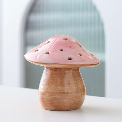 Glowing Mushroom Ceramic Night Light – Cozy Bedroom Table Lamp