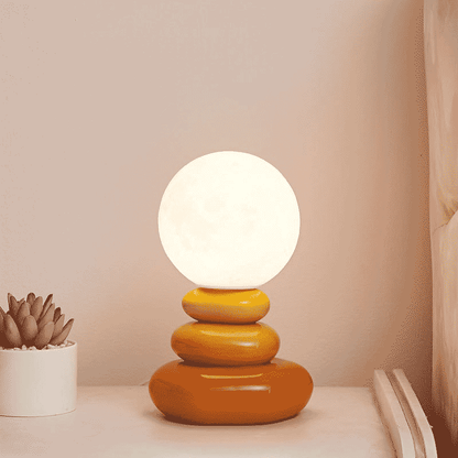 Nordic Cream Stone Moon Lamp – Creative LED Night Light