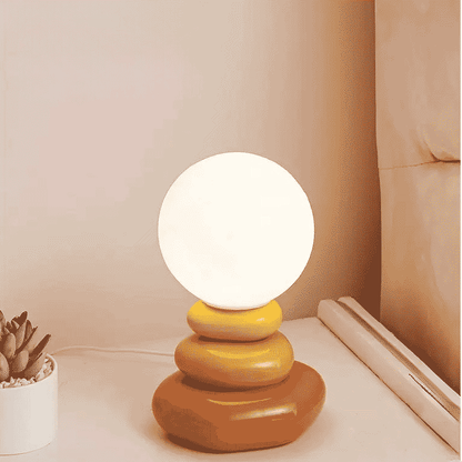 Nordic Cream Stone Moon Lamp – Creative LED Night Light