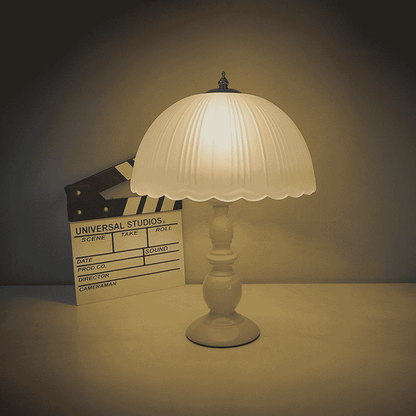 Vintage European Glass Table Lamp – 3-Color Dimmable LED