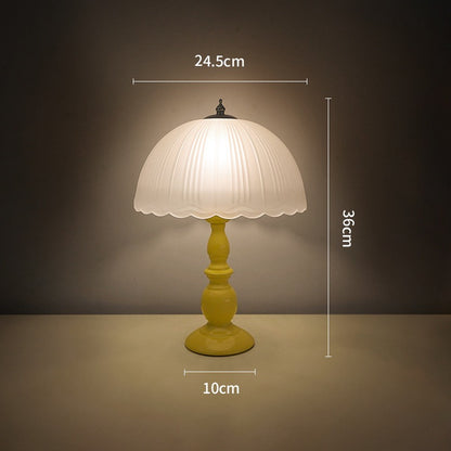 Vintage European Glass Table Lamp – 3-Color Dimmable LED