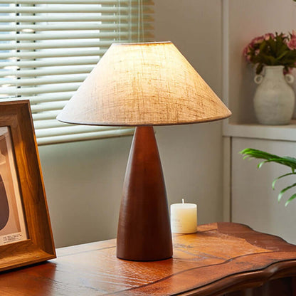 Wabi-Sabi Wooden Table Lamp – 40cm Bedside Ambient Light | Japandi Rustic Lamp | Lumiosa