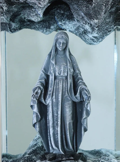 Holy Mary Resin Art Lamp – Wooden Night Light Home Blessing