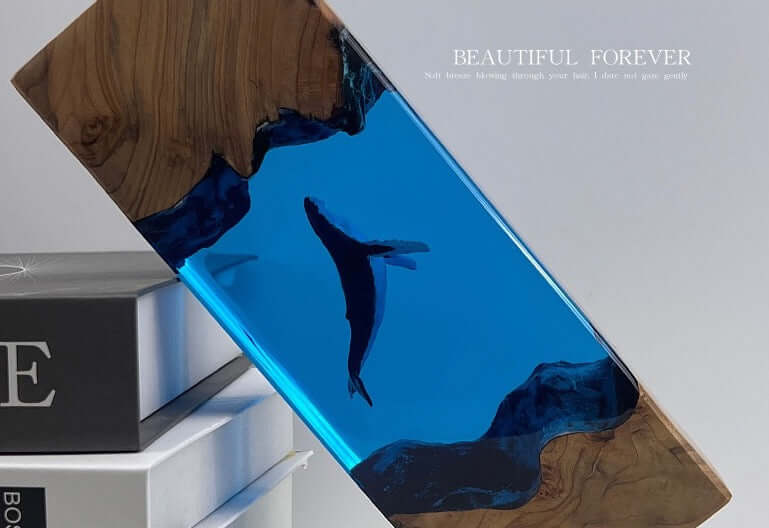 Whale Cave Resin Lamp – Ocean Art Wooden Night Light Decor