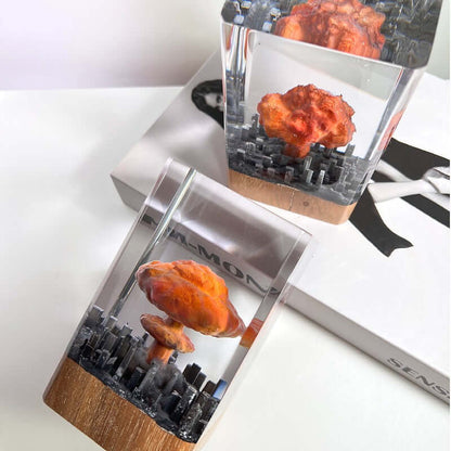 Oppenheimer Mushroom Cloud Resin Night Light – Modern Art Lamp