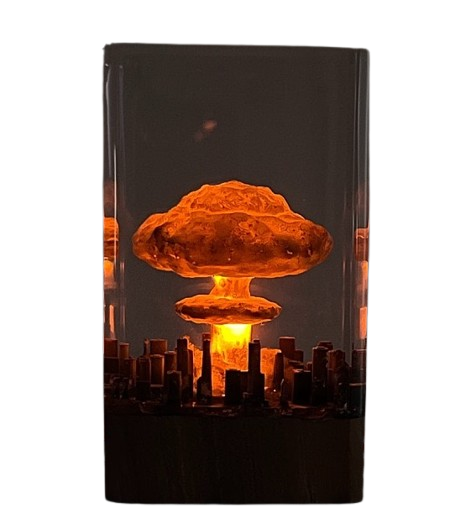 Oppenheimer Mushroom Cloud Resin Night Light - Handcrafted Modern Art Decor