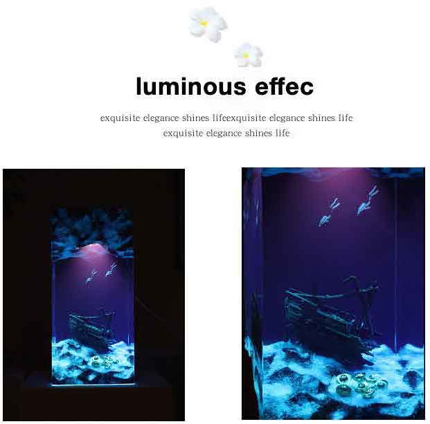 Ocean Cave Diver Resin Lamp – Wooden Art Sculpture Light