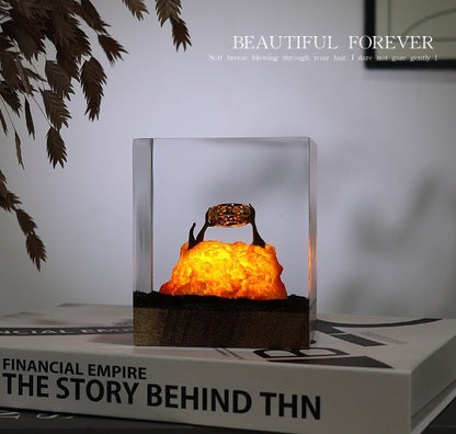 Lord of the Rings Resin Ring Lamp – Wooden Hobbit Night Light