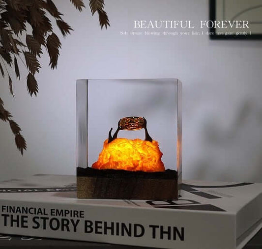 Lord of the Rings Resin Ring Lamp – Wooden Hobbit Night Light