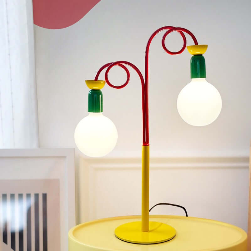 Memphis Macaron Table Lamp | Colorful Retro Bedroom Light