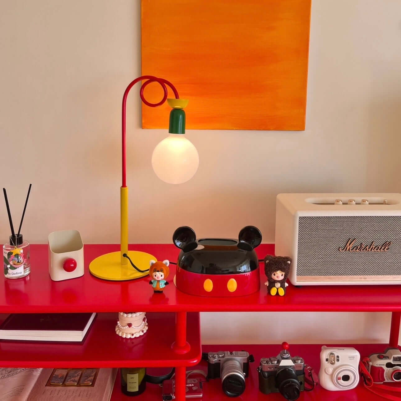 Memphis Macaron Table Lamp | Colorful Retro Bedroom Light