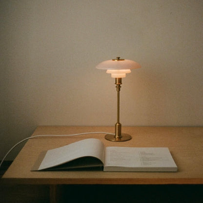 Scandinavian Glass Table Lamp | Ambient Designer Light | Lumiosa