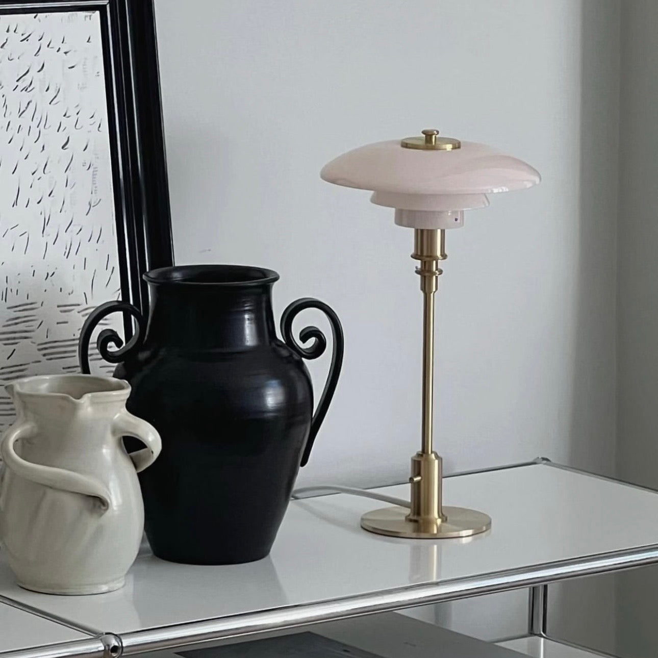 Scandinavian Glass Table Lamp | Ambient Designer Light | Lumiosa