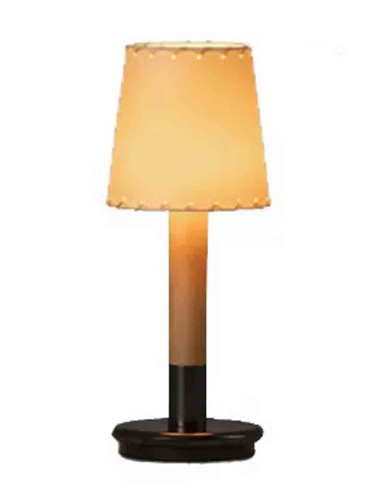 Cordless rechargeable table lamp with fabric shade