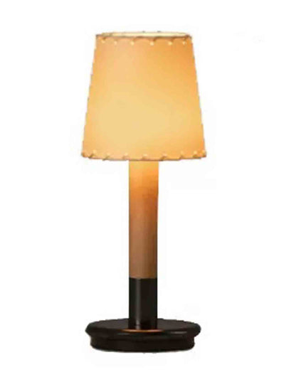 Cordless rechargeable table lamp with fabric shade