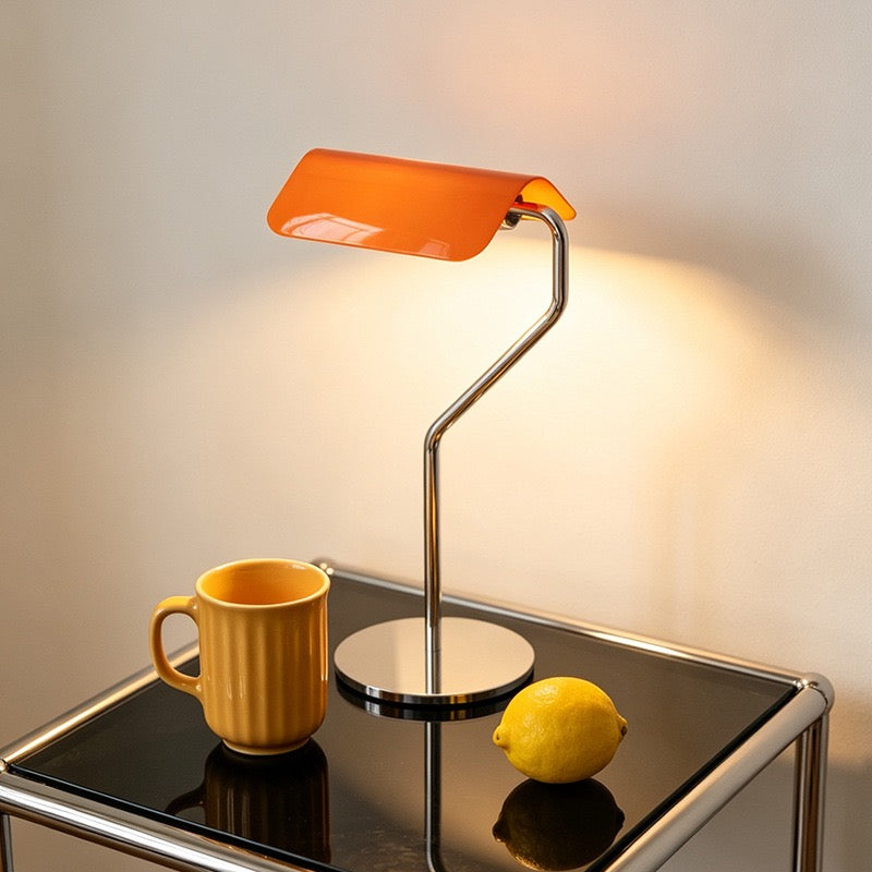 Modern Bauhaus table lamp on bedside table