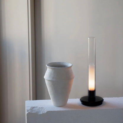 Cordless rechargeable LED candle table lamp with warm 3000K lighting