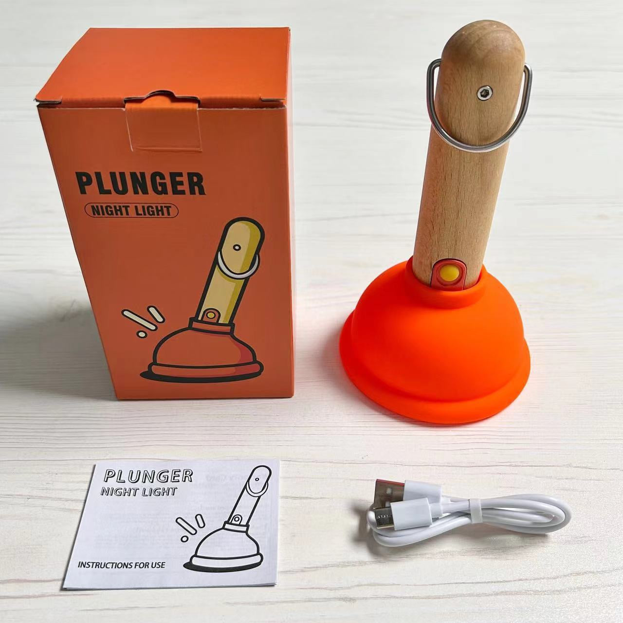 Toilet plunger-Shaped silicone night light: quirky ambiance lamp