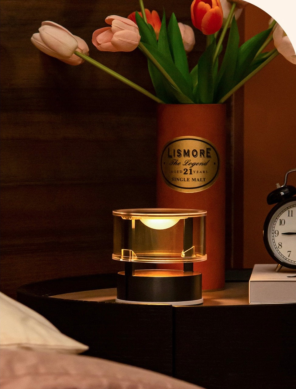 stylish aluminum smart LED table lamp with warm ambient light