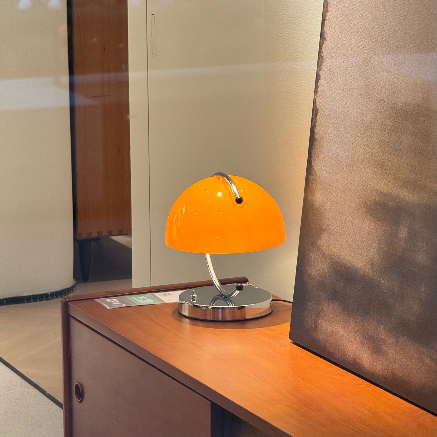 Vintage Bauhaus Pudding Table Lamp – Handmade Glass, Soft Glow