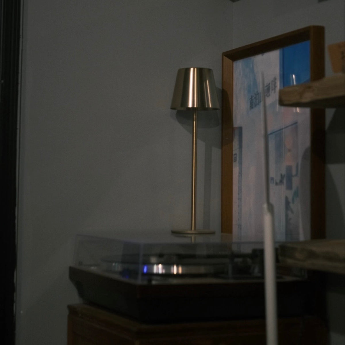Cordless Gold Table Lamp Creating Warm Ambient Lighting