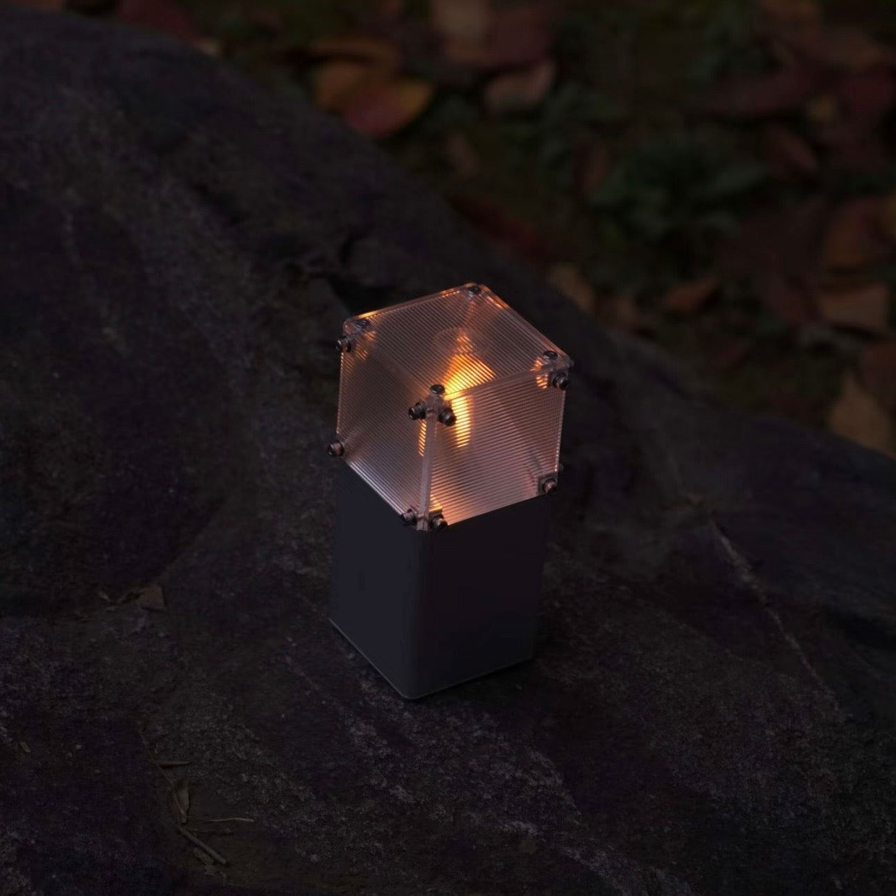 Sleek gold mood light size comparison with iPhone 15 Pro Max