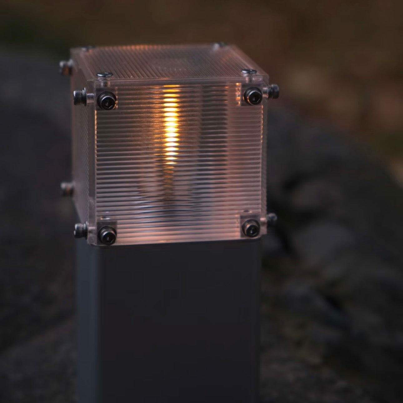 Portable rechargeable camping lantern with 4880mAh battery and warm glow