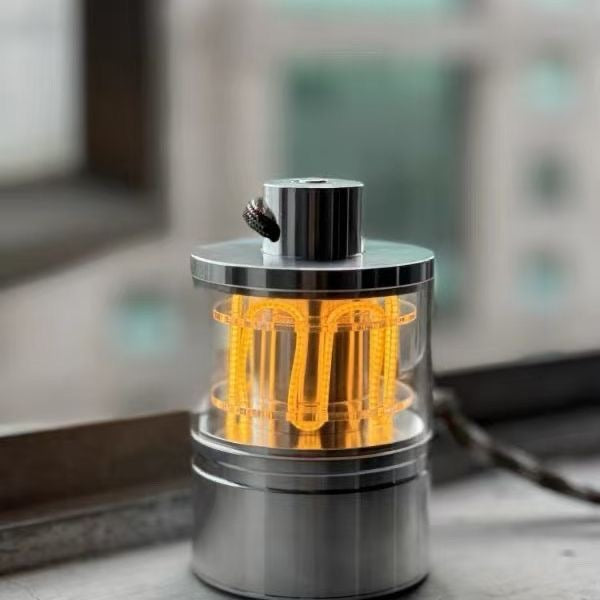 Minimalist industrial metal and acrylic ambient light by Lumiosa