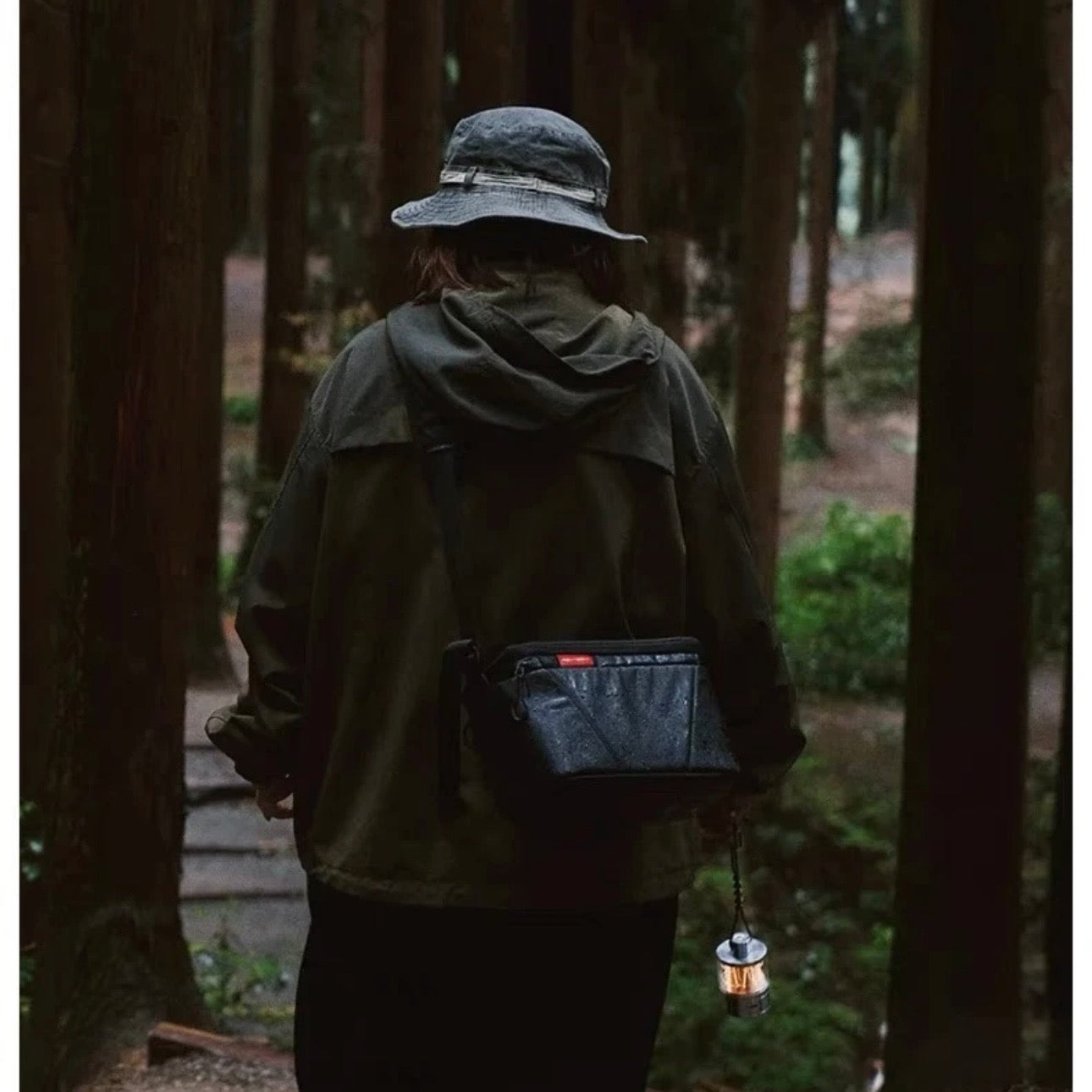 Compact silver LED lamp size comparison with soda can 10x6cm