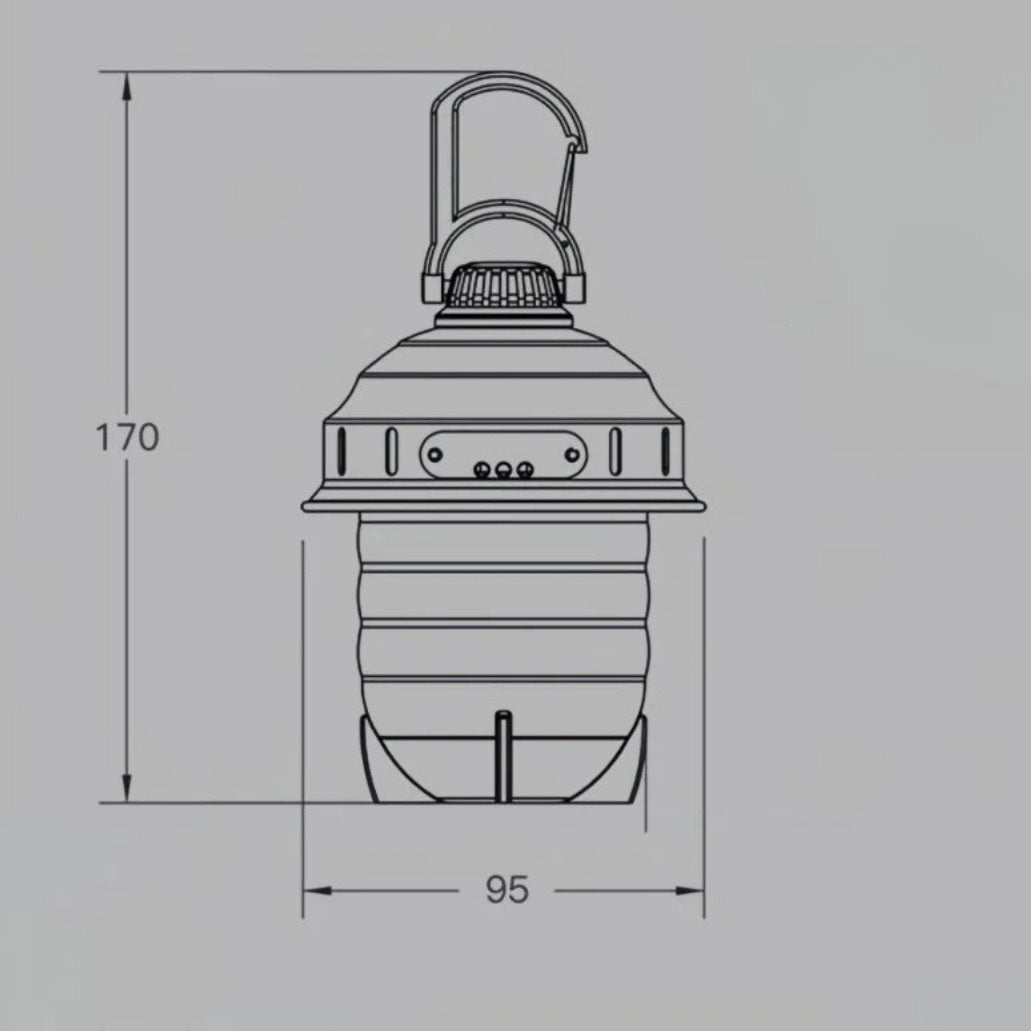 Designer-Glamping-Lantern-Size-Comparison-170mm-Portable-Light