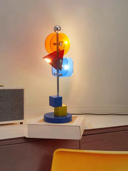 Memphis Style Designer Table Lamp - Modern Creative Bedside Light for Bedroom & Study | Eye-Caring LED Decor Lamp