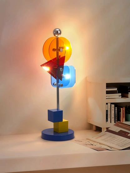 Memphis Style Designer Table Lamp - Modern Creative Bedside Light for Bedroom & Study | Eye-Caring LED Decor Lamp