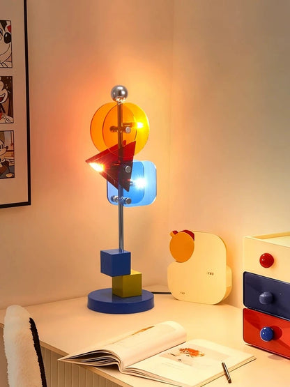 Memphis Style Designer Table Lamp - Modern Creative Bedside Light for Bedroom & Study | Eye-Caring LED Decor Lamp
