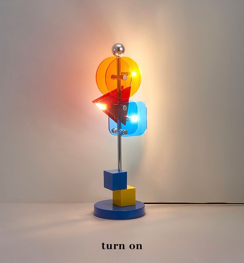 Memphis Style Designer Table Lamp - Modern Creative Bedside Light for Bedroom & Study | Eye-Caring LED Decor Lamp