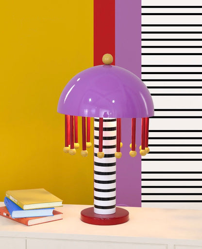 Memphis Style Italian Designer Table Lamp - Colorful Boho Night Light for Kids Room & Nursery | Artistic Iron Bedside Lamp