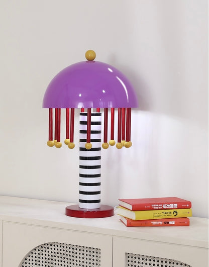 Memphis Style Italian Designer Table Lamp - Colorful Boho Night Light for Kids Room & Nursery | Artistic Iron Bedside Lamp