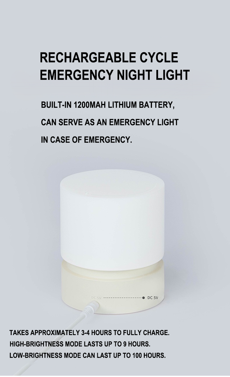 Rechargeable cylinder-shaped LED night light
