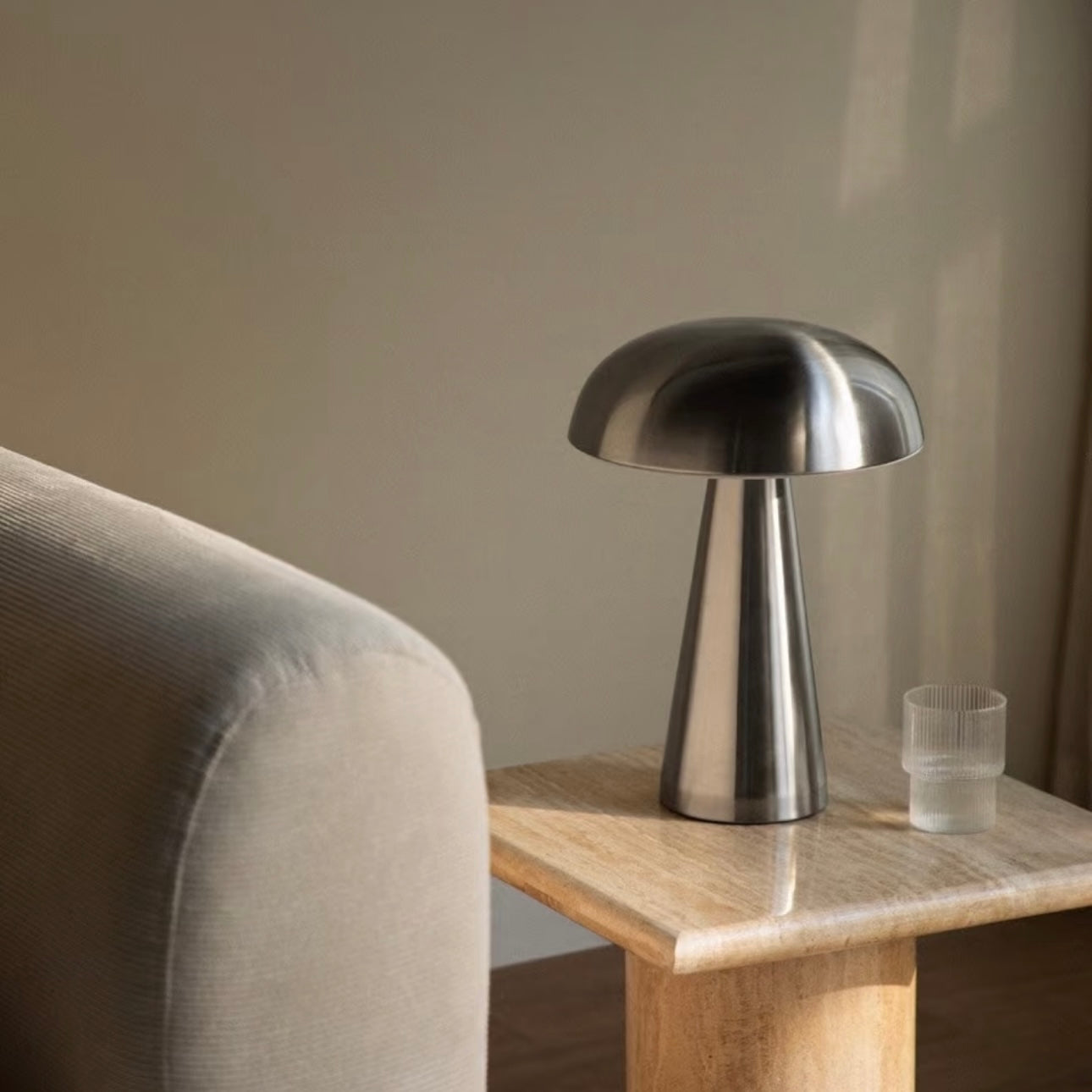 Warm and neutral white light mushroom lamp for reading