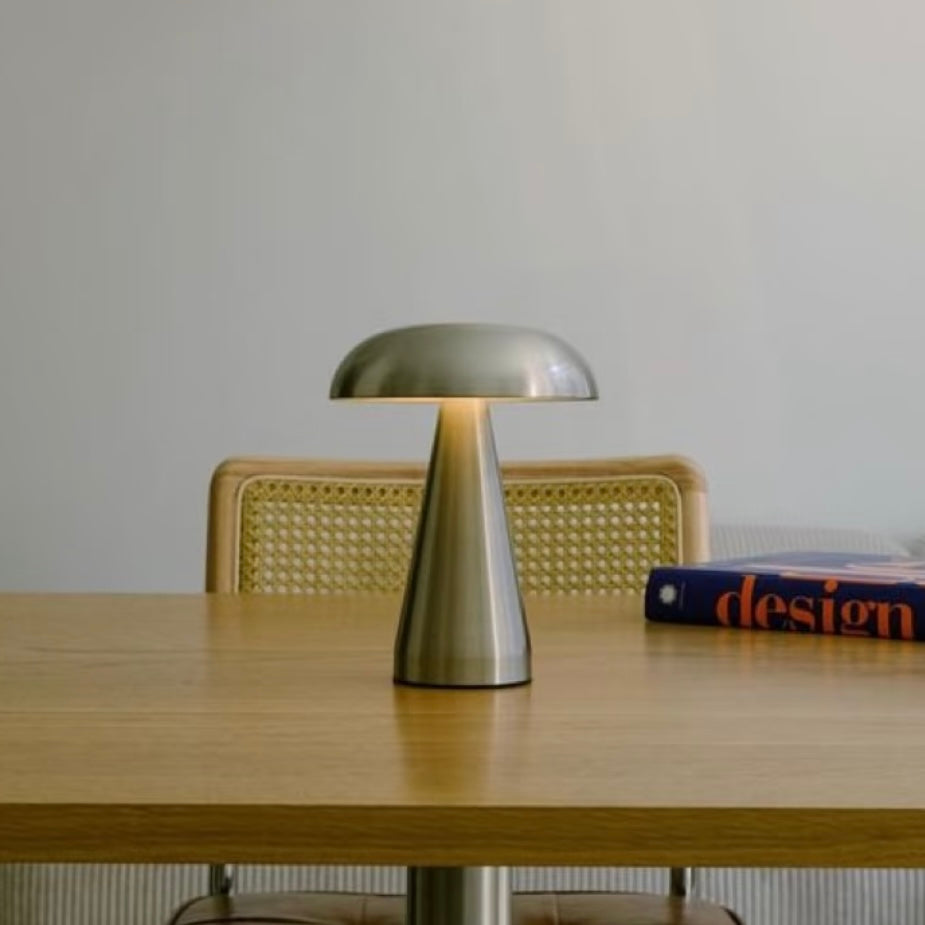 Modern decorative metal mushroom lamp with acrylic shade