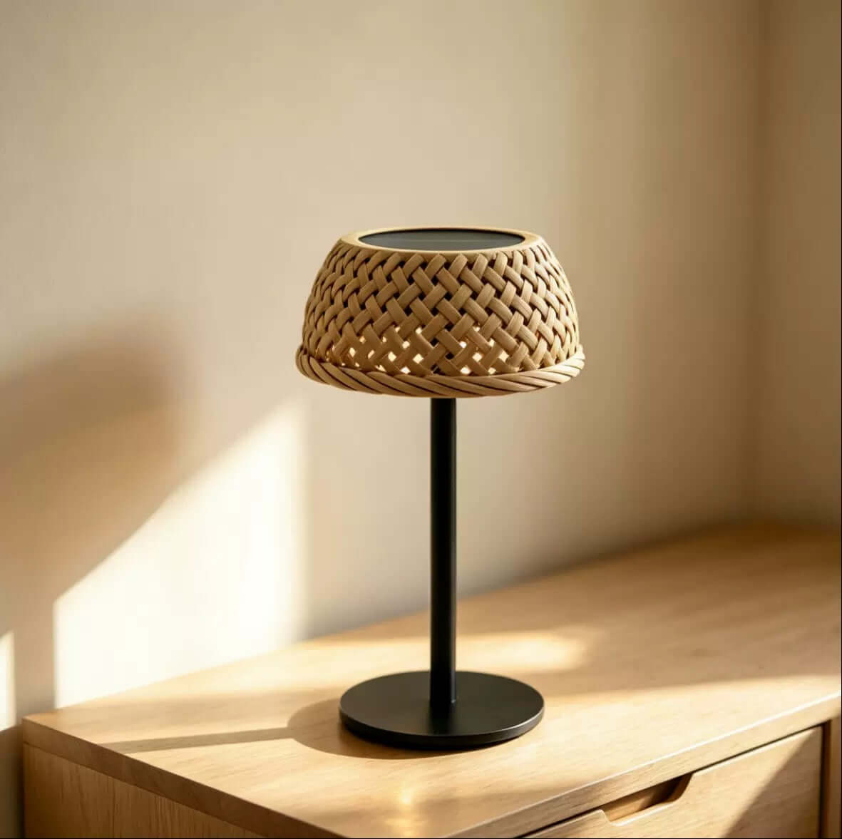 Sculptural Cordless Dining Table Lamp – Solar & USB-C Charging