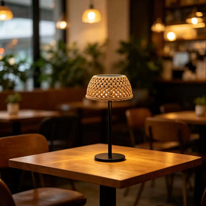 Sculptural Cordless Dining Table Lamp – Solar & USB-C Charging