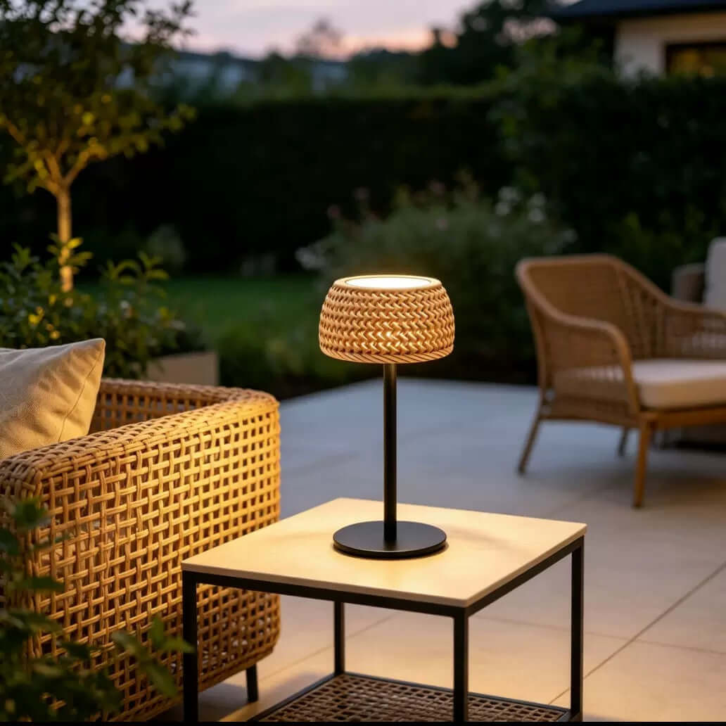 Sculptural Cordless Dining Table Lamp – Solar & USB-C Charging