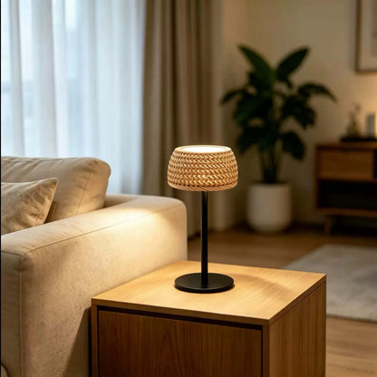 Sculptural Cordless Dining Table Lamp – Solar & USB-C Charging
