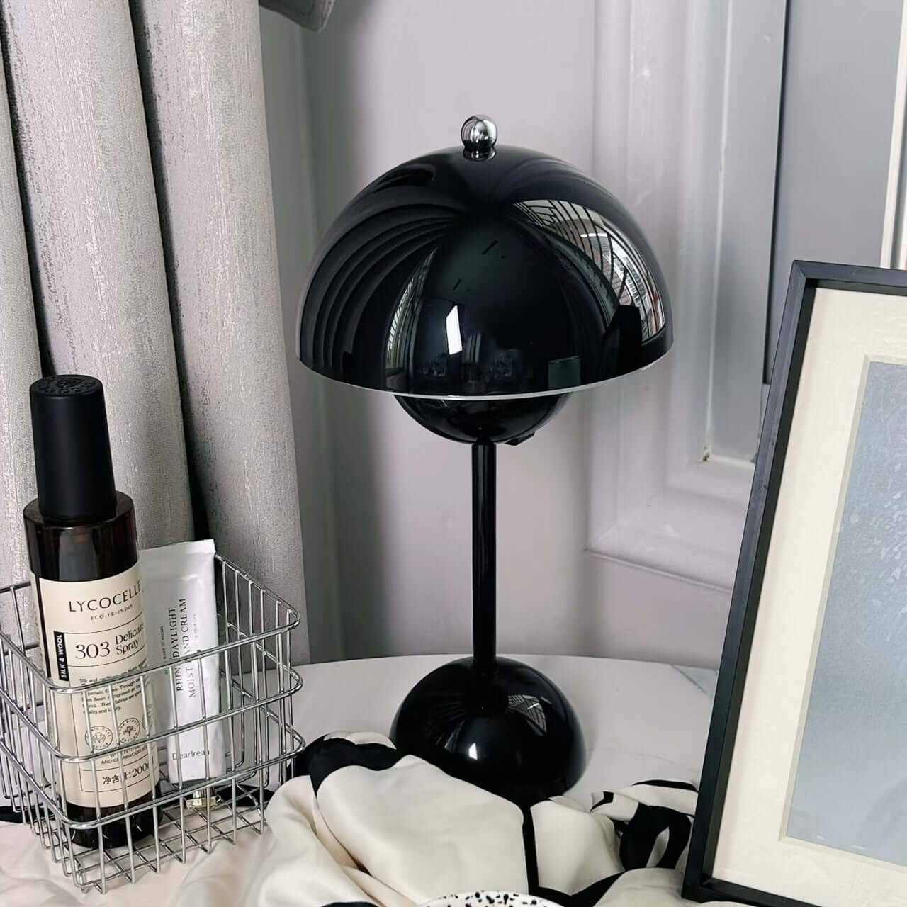 Stylish black touch LED table lamp with a modern dome design, perfect for any corner of your home decor.