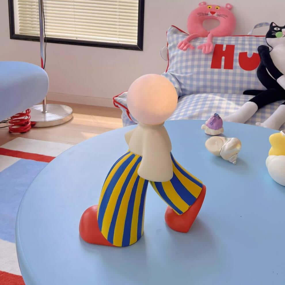 Unique walking figure lamp for desk or nightstand