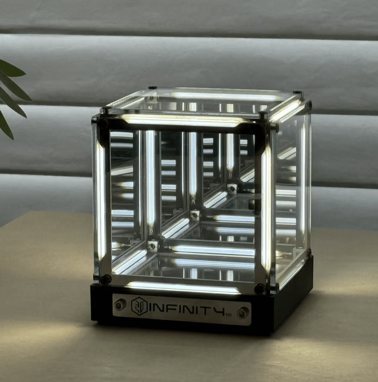 Handmade glass infinity mirror LED light