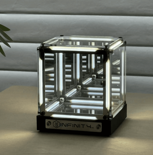 Handmade glass infinity mirror LED light