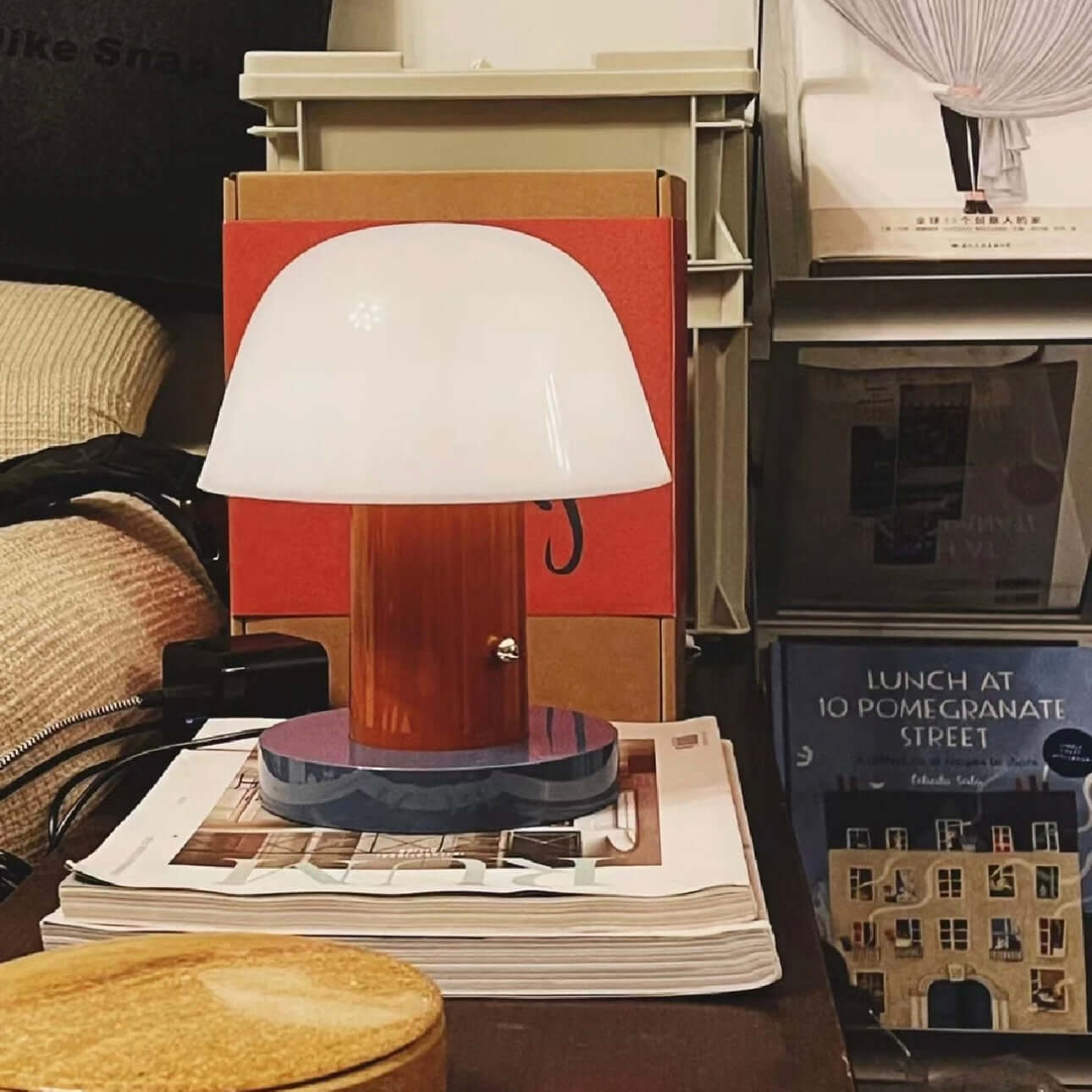 compact rechargeable mushroom lamp for camping and indoor use